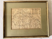 Antyczna Mapa Renu 1753 Starodruk XVIII Wiek Oryginalny Miedzioryt Unikat