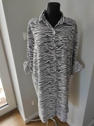 Sukienka rozpinana panterka 44 XXL wiskoza