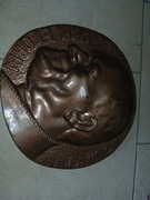 Stara ozdoba na ścianę płaskorzeźba 