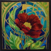 Obraz olejny  rękodzieło kwiat secesja Pieśń Ulotności 