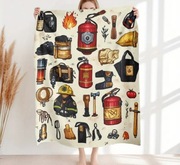 Duży mięciutki koc 200x150 cm dla Strażaka Strażak Prezent 