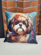 Poszewka z pieskiem  38 x 38 pies urodziny premium święta