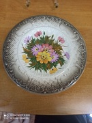 Dekoracyjny talerz ceramiczny – motyw kwiatowy – vintage | 26 cm