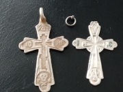 Krzyżyk prawosławny 2 szt. srebro pr. 84 XIX w. carska Rosja (22)