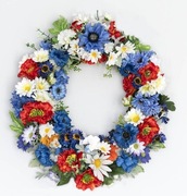 Wiosenny wianek na drzwi Sielski Duży stroik