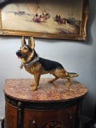 Duża figurka owczarek niemiecki, wilczur, realistyczna, dom, ogród