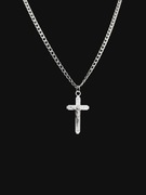 Naszyjnik męski ze stali szlachetnej – pancerka z krzyżykiem