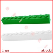 LEGO 6111 KLOCEK 1x10 biały zielony - 1 szt