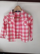 koszula bawełniana bluzka dziecięca sportowa  z kołnierzykiem rozpinana