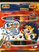 Kredki szkolne trójkątne dwustronne, 24/48 kolory St. Majewski