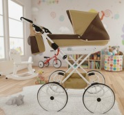 Wózek Dla Lalek Głęboki Duży Składany Premium Pościel gratis