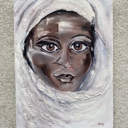 Portret dziewczyny w hidżabie oryginalny obraz.