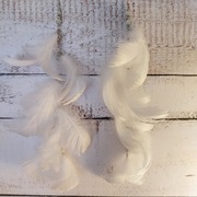 Kolczyki długie pióra naturalne, hand made boho