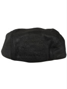 Czarny skórzany beret Harley Davidson retro vintage