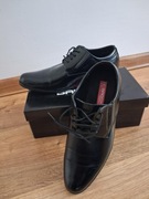 Eleganckie komunijne czarne wiązane buty mokasyny rozmiar 39