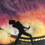 Freddie Mercury queen rysunek obraz Live Aid koncert bohemian rhapsody