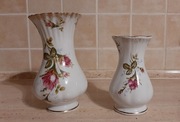 DWA WAZONIKI ŚLICZNE - PORCELANA CHODZIEŻ W RÓŻYCZKI