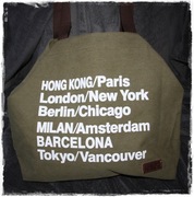 Torba shopper z napisami khaki