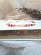 Bransoletka rubin z turmalinem kamień sznurek