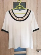 Kremowa bluzka na krótki rękaw rozmiar 44