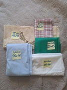 Vintage kupony materiały PRL tkanina len płótno poliester flanela elanobawe