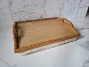 Stolik Śniadaniowy pod Laptop do Łóżka Bambusowy Drewniany Składany Taca XL