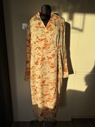 sukienka kopertowa COS w kolorze pomarańczowo-białym z lyocellu rozmiar XXL