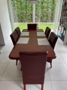 Stół drewniany 90x140-210 i 8 krzesel