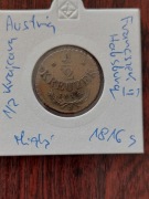 Moneta 1/2 krajcara 1816 S