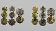 2 X Monety obiegowe 2024 r. 1gr, 2gr, 5gr, 10gr, 20gr, 50gr, 1zł, 2 zł.