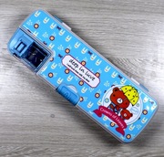 Niebieski styl Kreatywny wielofunkcyjny piórnik z temperówką