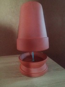 Lampion, ogrzewacz z doniczek glinianych