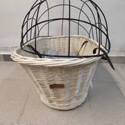 Kosz wiklinowy transporter dla pieska na tylny bagażnik roweru