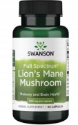 Swanson Lion's Mane 500mg 60kap SOPLÓWKA JEŻOWATA