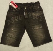 DSQUARED2 krótkie spodnie czarny jeans rozmiar 44