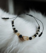 Bransoletka regulowana makrama – turmalin & cytryn 