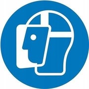 Znak ISO (BHP) Nakaz stosowania ochrony twarzy 