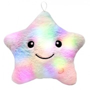 Poduszka w kształcie Gwiazdki Róż Ombre LED, piękna welurowa 40x35 cm