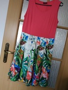 śliczna kolorowa sukienka print kwiaty żywe kolory_BDB___ 36/38