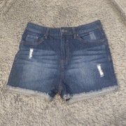 Jeansowe spodenki shorty z przetarciami r. 38 - bardzo dobry stan