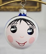 Bombka choinkowa buźka malowana lala 1 szt retro styl prl 