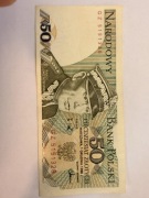 Banknot 50 zł z ciekawym numerem seryjnym 