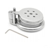 Stalowy płaski pas cnoty Chastity flat cage klatka oring 45mm
