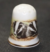 Naparstek Kolekcjonerski Porcelanowy borsuki