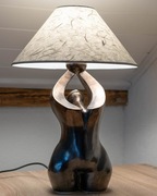 Lampa ceramiczna rzeźba kobiety Art Deco 42 cm E27 unikat