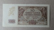 10 zł 1940 seria L Pojedyncza spacja w numeratorze stan II