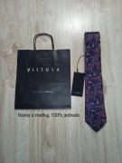 Nowy z metką piękny jedwabny krawat Vistula we wzór paisley, ornamentowy