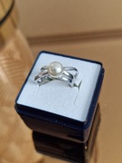 Srebrny pierścionek z perłą pr 925 rozm 15
