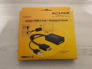 Nieużywany Adapter HDMI (M) > DisplayPort 1.2 (Ż) Delock 62667