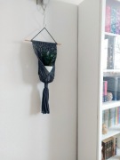 UP Kwietnik makrama wiszący na ścianie ze sznurka Grafit Ciemny Szary  nr7